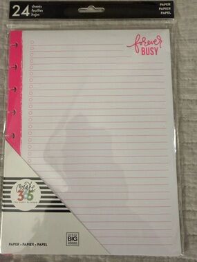 The Happy Planner Pink Lined Notepads "Forever Busy" - 24 Sheets